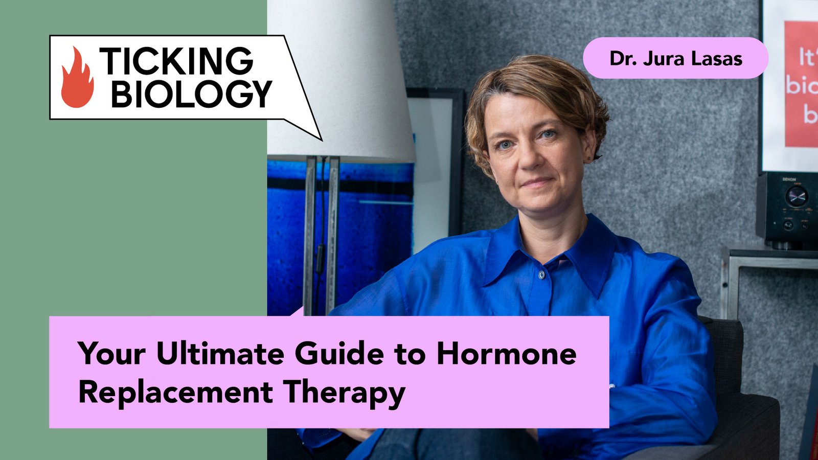 Dr. Jura Lasas presenting a video titled “Your Ultimate Guide to Hormone Replacement Therapy” for Ticking Biology.