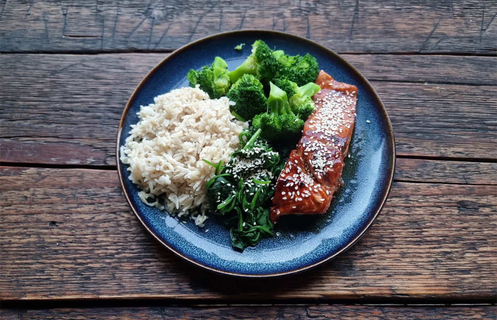 soy garlic salmon bowl